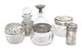Five American Sterling Silver and Glass Dresser Articles