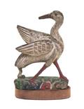 A Chinese Carved Wood Model of a Crane