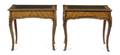 A Pair of Louis XV Style Parquetry and Gilt Bronze Mounted End Tables