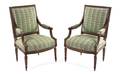 A Pair of Louis XVI Style Upholstered Fauteuils
