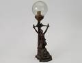 PATINATED WHITE METAL FIGURAL LAMP
