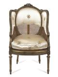 A Louis XVI Style Giltwood Fauteuil