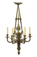 A Louis XVI Style Dore Bronze SixLight Chandelier