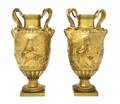 A Pair of French Gilt Bronze Urns Barbedienne