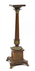 An Empire Gilt Bronze Mounted Mahogany Column