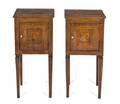 A Pair of Continental Parquetry Inlaid Side Cabinets
