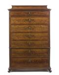 A Continental Mahogany Tall Chest of Drawers