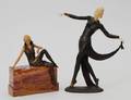 TWO ART DECO STYLE FEMALE FIGURES