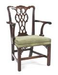 A George III Mahogany Open Armchair