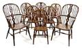 An Assembled Set of Eight English Oak Windsor Chairs