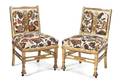 A Pair of Giltwood Aesthetic Slipper Chairs