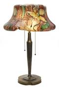 A Pairpoint Puffy Reverse Painted Lamp