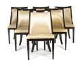 A Set of Six Art Deco Style Lacquered Side Chairs