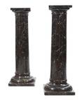 A Pair of Faux Painted Turned Wood Columns