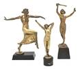 Three Art Deco Style Cast Metal Figures