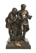 A French Bronze Figural Group A Gaudez