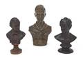 A Collection of Three Bronze Busts