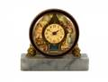MINIATURE GILT METAL AND ONYX DESK CLOCK