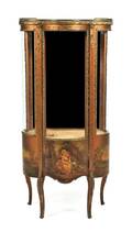 A Continental Gilt Metal Mounted and Vernis Martin Decorated Vitrine