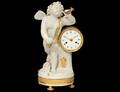 GILT BRONZE AND WHITE BISQUE CLOCK