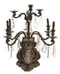 A Pair of Continental Gilt Bronze NineLight Candelabra