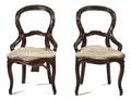 An Assembled Set of Eight Victorian Balloon Back Side Chairs