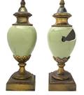 A Pair of Gilt Metal Mounted Ceramic Table Lamps