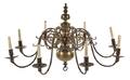 Four Dutch Baroque Style Brass EightLight Chandeliers
