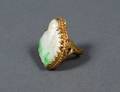 SILVER GILT AND JADE RING
