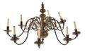 A Dutch Baroque Style Brass EightLight Chandelier