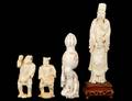 GROUP OF FOUR CARVED IVORY FIGURES