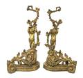 A Pair of Neoclassical Gilt Bronze Figural Chenets