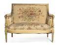 A Louis XVI Style Giltwood Settee