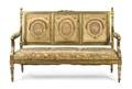 A Louis XVI Style Giltwood Settee