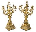 A Pair of Louis XV Gilt Bronze SevenLight Candelabra