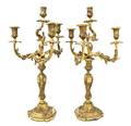 A Pair of Louis XV Style Gilt Bronze FourLight Candelabra