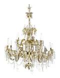 A Continental Gilt Metal and Cut Glass TwentyFour Light Chandelier