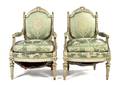 A Pair of Louis XVI Style Painted Fauteuils