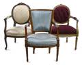 A Set of Three Associated Louis XVI Style Fauteuils