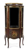 A Louis XVI Style Gilt Metal Mounted and Vernis Martin Decorated Vitrine