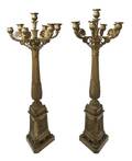 A Pair of Empire Style Bronze SevenLight Candelabra