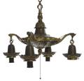 An Empire Style Patinated and Gilt Metal FourLight Fixture