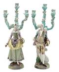 A Pair of French Porcelain Figural Candelabra Montrevic