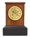 A French Fruitwood Mantel Clock Raingo Fres