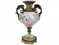 SEVRES GILT BRONZE MOUNTED PORCELAIN URN