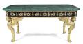 An Empire Style Patinated and Gilt Bronze Center Table