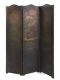 A Continental ThreePanel Painted Floor Screen