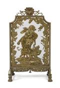 A Neoclassical Gilt Bronze Firescreen
