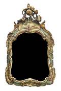 A Venetian Painted and Parcel Gilt Mirror