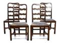 A Set of Four English Ladder Back Side Chairs